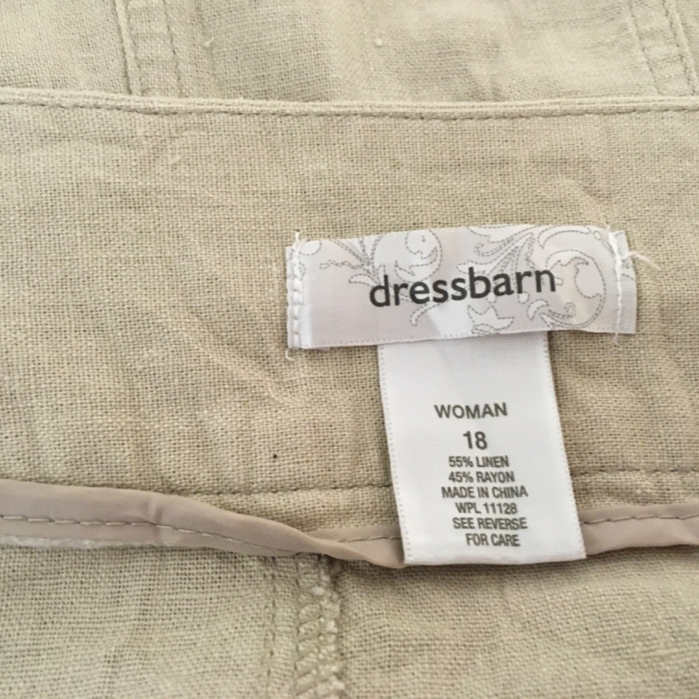 Dress Barn  linen skirt SZ 18 godet tan office casual office beachy - Picture 10 of 10